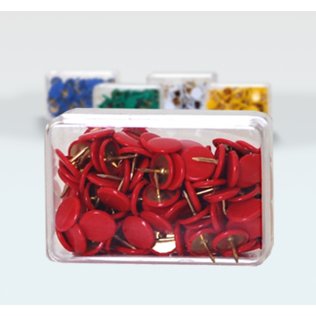 Boite de 100 punaises rouges