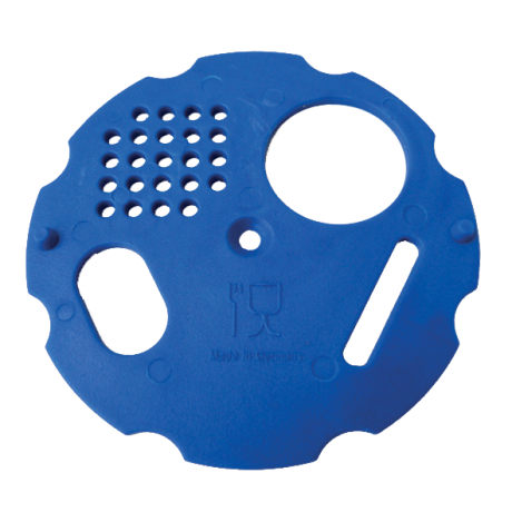 Entrée ronde plastique multiposition bleue