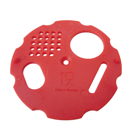 Entrée ronde plastique multiposition rouge