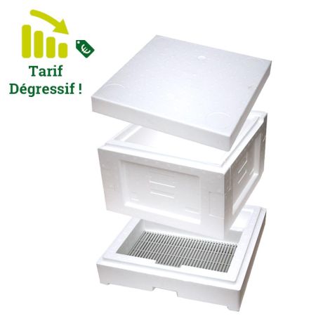 Nuclei Miniplus en polystyrène avec plancher-nourrisseur, corps et toit