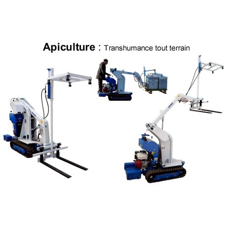 Accessoire chenillard K65 : Tablier, fourches et presse cadre à ruches