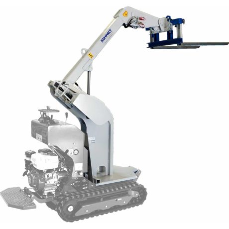 Accessoire chenillard K65 : Bras élévateur multi-outils + fourches à palettes
