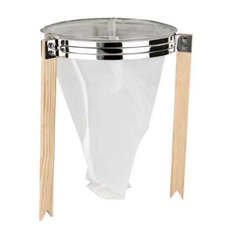 Passoire conique double filtre avec trépied bois