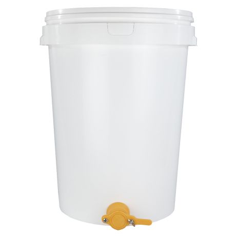 Maturateur plastique alimentaire 80kg (60L) robinet jaune avec couvercle et anse
