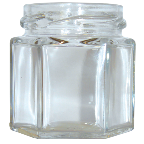 Pot verre 47ml hexagonal TO43, le pack de 30