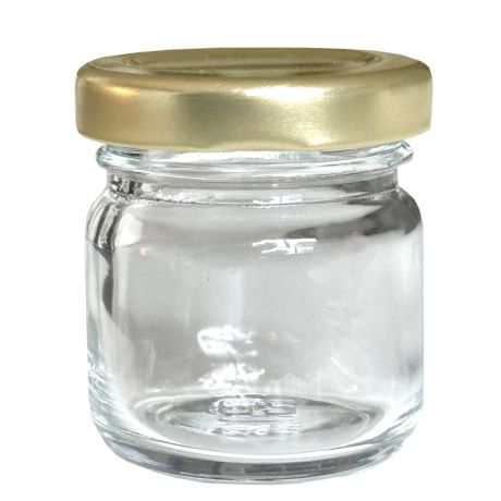 Pot verre 35ml TO43 (40/50g miel) avec capsule "Or", le pack de 30