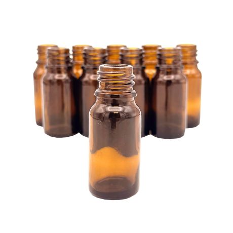 Flacon verre ambré 10ml TO18, LE SACHET DE 10