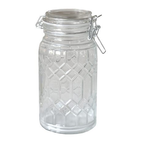 Bocal en verre type "le parfait" 910ml, alvéolé