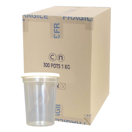 Pot plastique avec épaulement Nicot, 190 ml (250 g miel), LE CARTON DE 300