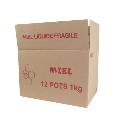 Carton avec intercalaire pour 12 pots 1kg plastique, l'unité