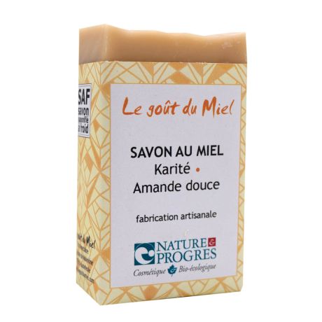 Savon solide artisanal amande douce (miel, karité) , le savon de 100g 
