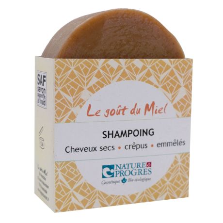 Shampoing solide artisanal au miel pour cheveux secs, le savon de 90g 