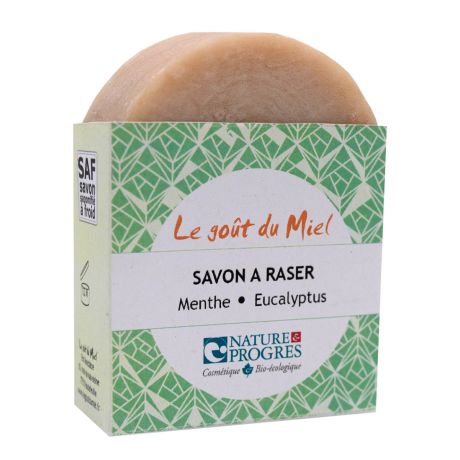 Savon à raser artisanal, miel, menthe et eucalyptus le savon de 90g 