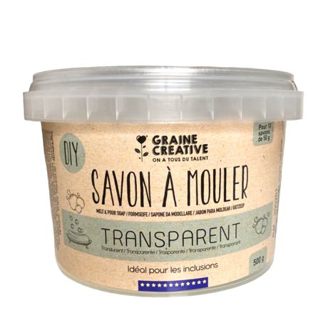 Base pour savon transparente, le pot de 500g