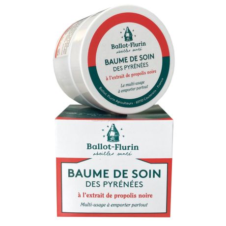 Baume de soin des Pyrénées, à l'extrait de propolis noire, Ballot Flurin, le pot de 30g