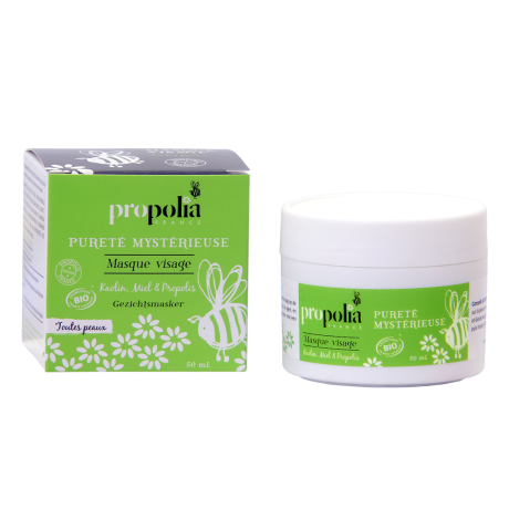 Masque visage BIO kaolin, miel, propolis, Propolia, le pot de 50ml