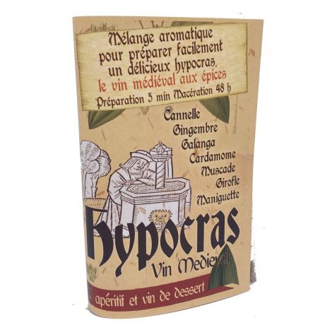 Mélange pour fabriquer un hypocras au miel maison, avec recette, le kit pour 2x75cl
