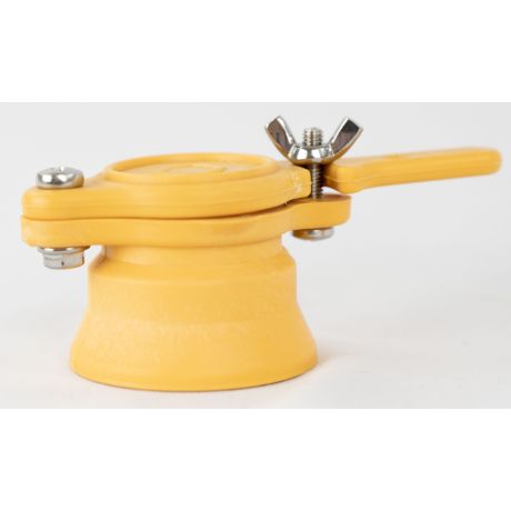 Robinet clapet plastique 40/49 jaune avec manchon et joint