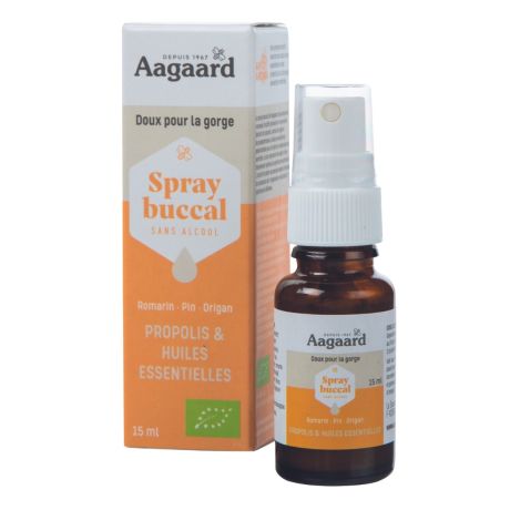 Spray buccal à la propolis sans alcool AAGAARD, LE FLACON DE 15ml