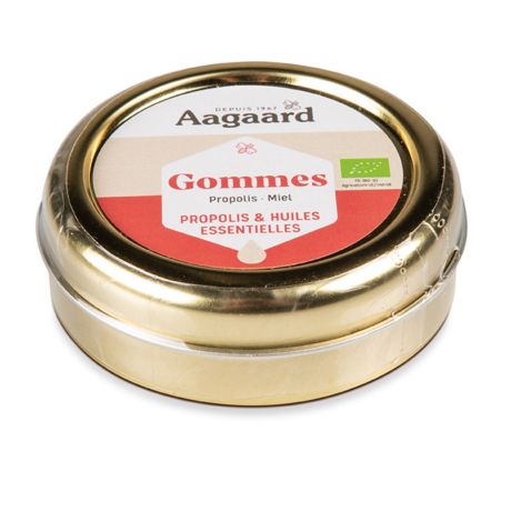 Gommes Propolis et Miel AAGAARD, la boite de 45g