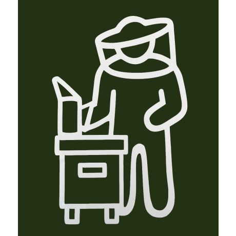 Autocollant "Apiculteur" impression blanche fond transparent