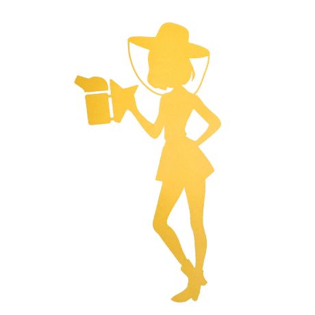 Autocollant "Apicultrice" impression jaune fond transparent