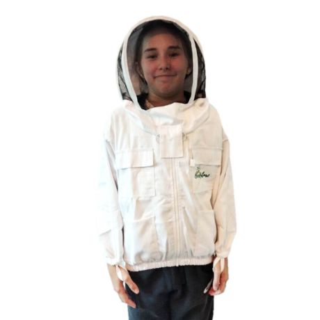 Blouson d'apiculture AstroPro pour enfant, blanc avec voile astronaute