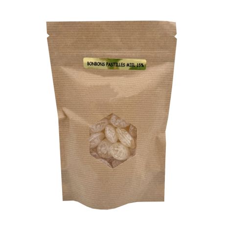 Bonbons pastilles ovales au miel, le sachet de 150g