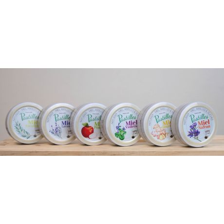 Pastilles au Miel d'Auvergne (miel 20%), la boite de 50g