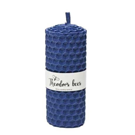 Bougie en cire d'abeille bleue foncée - MINI 