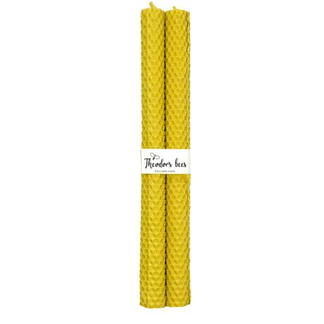 Bougie "de table" en cire d'abeille Citron, le lot de 2