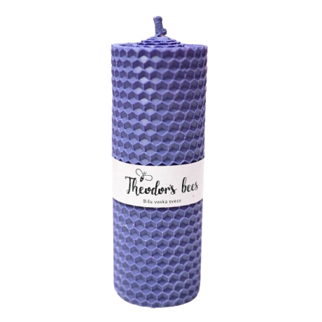 Bougie en cire d'abeille lavande cylindrique - Taille M 