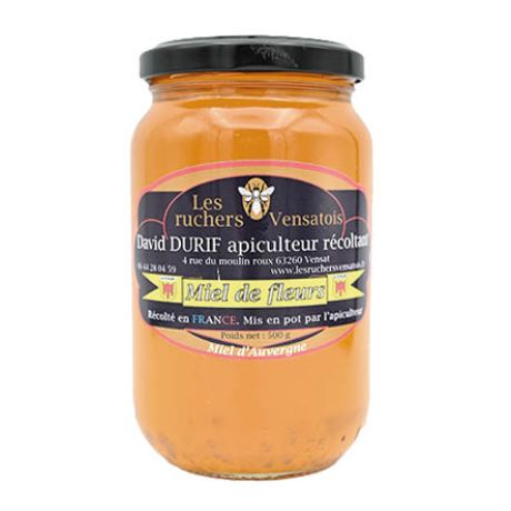 Miel de fleurs du Puy de Dôme, le pot 500gr