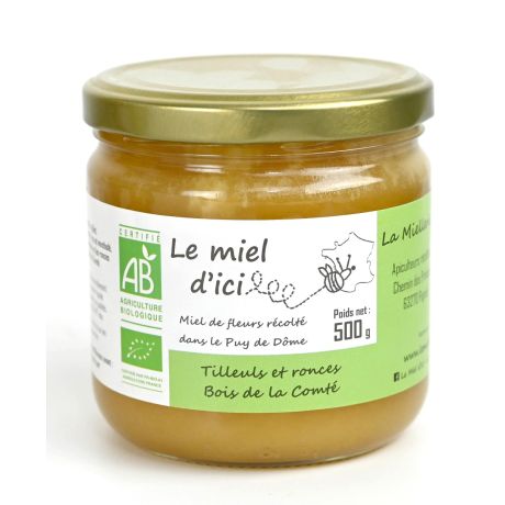 Miel de tilleul et ronce BIO, du Livradois, le pot de 500gr