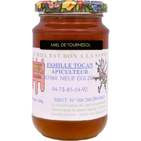Miel de Tournesol du Puy de Dôme, le pot 500g