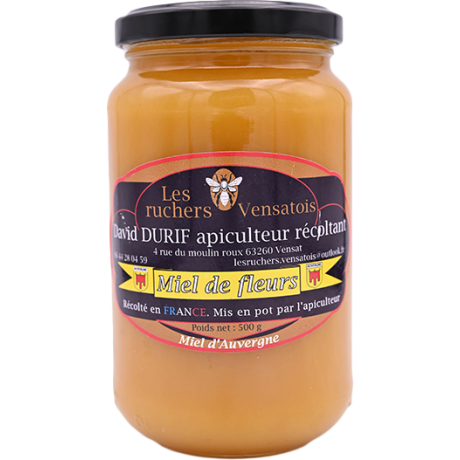 Miel de fleurs Crémeux du Puy de Dôme, pot 500gr