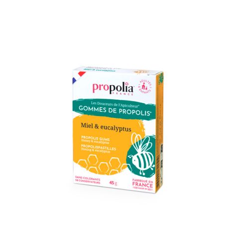 Gommes Propolis, miel, eucalyptus, Propolia, la boîte de 45g