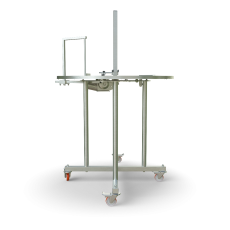 Table tournante Nassenheider pour doseuse avec pieds inox sur roulettes