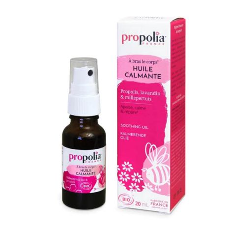 Huile calmante BIO propolis, lavandin et millepertuis, Propolia, l'unité