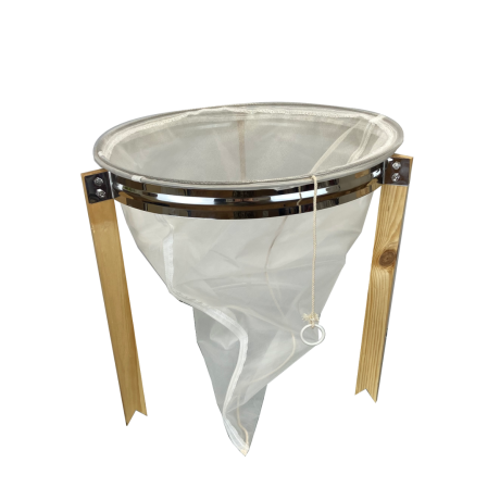 Passoire conique double filtre avec trépied bois diamètre 450mm