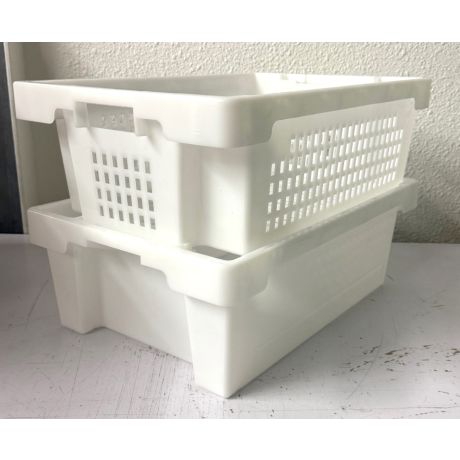 Bac à désoperculer double en plastique petit modèle, non percé - VENDU