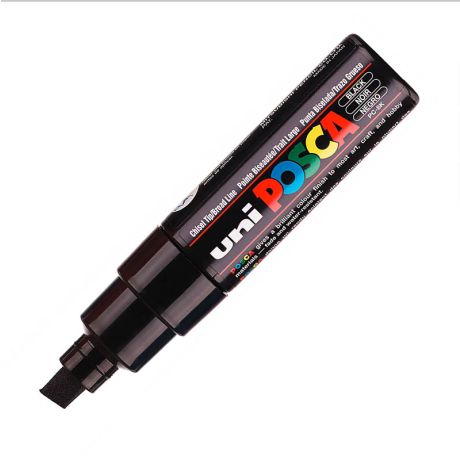Marqueur POSCA PC8K pointe large biseautée - NOIR
