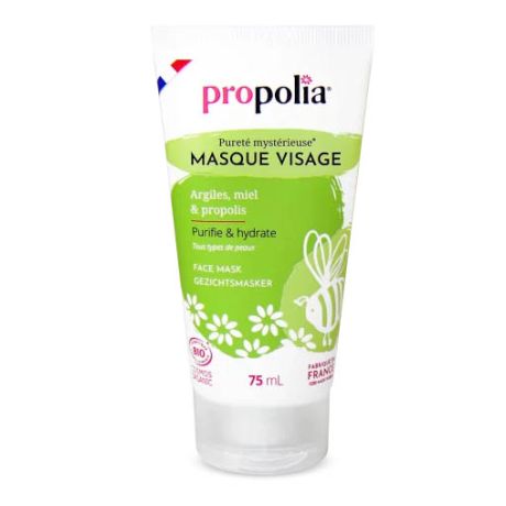 Masque visage argile, miel et propolis, BIO, Propolia, le tube de 75ml
