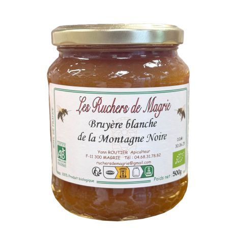 Miel de bruyère blanche de la montagne noire, le pot de 500g