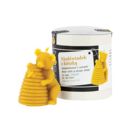 Moule silicone à bougie Ours avec un paillas