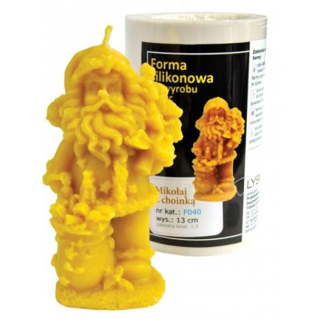 Moule silicone à bougie Père Noël avec arbre de Noël