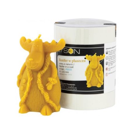 Moule silicone à bougie Renne en manteau