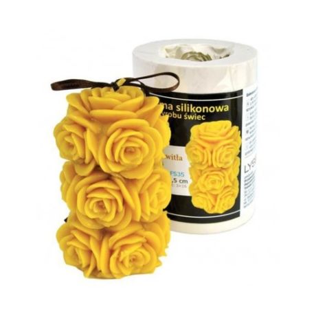 Moule silicone à bougie Roses en buisson
