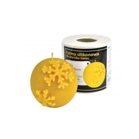 Moule silicone à bougie Boule avec flocon de neige