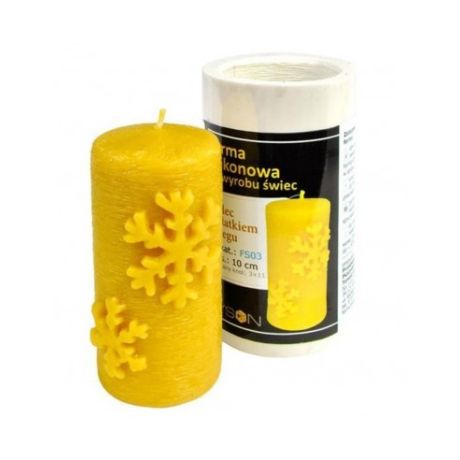 Moule silicone à bougie Cylindre avec flocon de neige